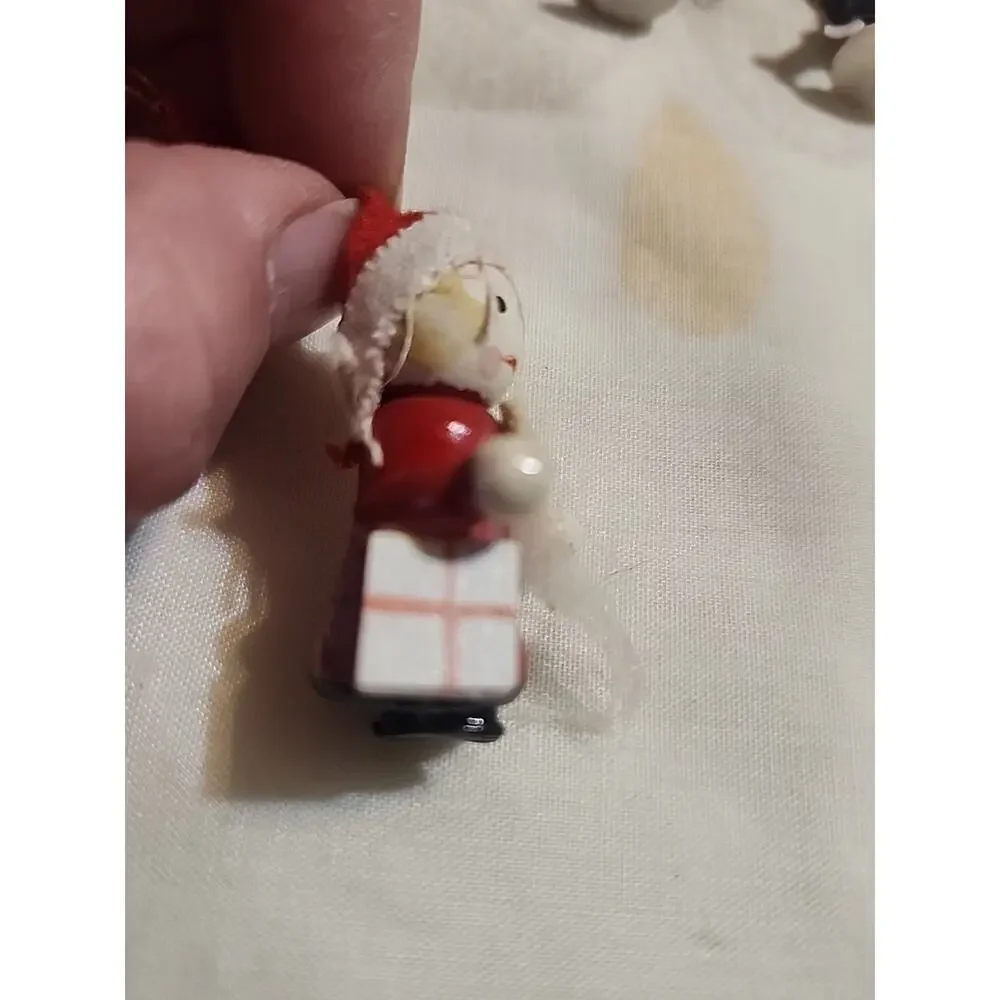 21 Vintage Miniature Christmas Tree Ornaments Snowman Santa Angel Star Trees